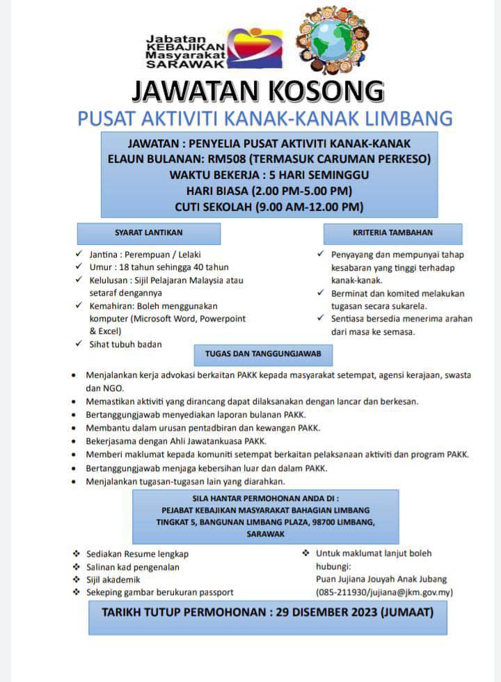 Jabatan Kebajikan Masyarakat Bahagian Limbang 1 Jabatan Kebajikan Masyarakat Limbang - Perkhidmatan Sokongan Komuniti